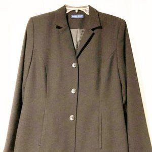 Jacket womens new size 10 Petite black polyester shoulder pads Karen Scott